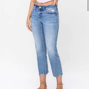 Lovervet by vervet Mid-rise Cropped Straight Light Wash Jeans size 14